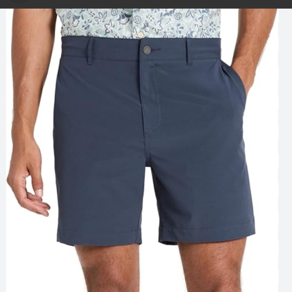 Men’s Faherty All Day Shorts. Worn once, like brand new. Charcoal/blue color